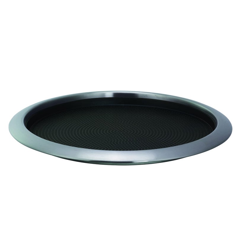 Service Ideas TR1412RI Tray with Removable Insert, 12" Round, Stainless Steel - Image 1